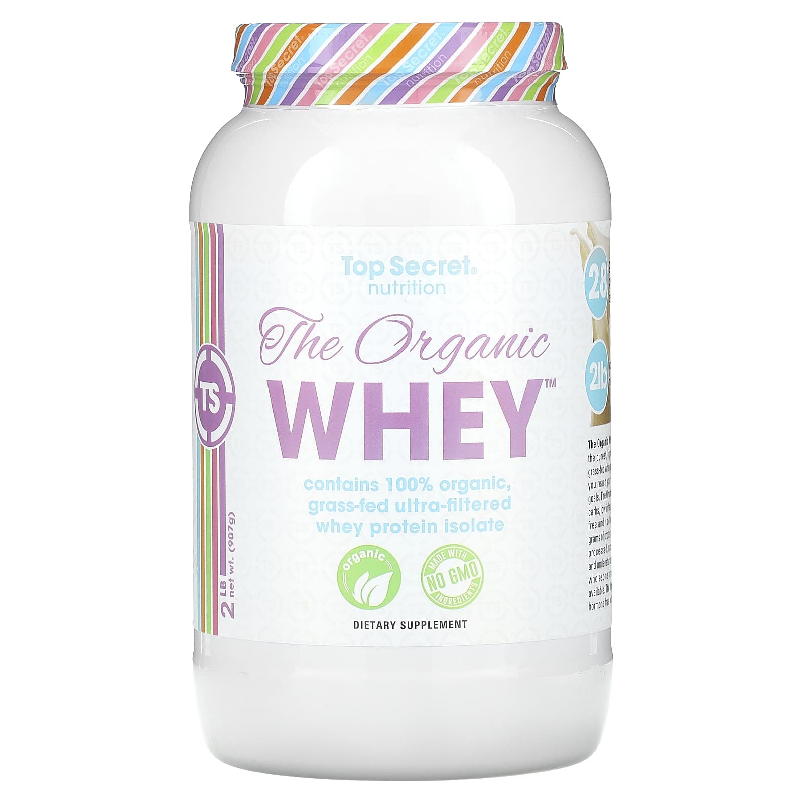 

Top Secret Nutrition, Organic Whey, Vanilla Milkshake, 2 lb (907 g)