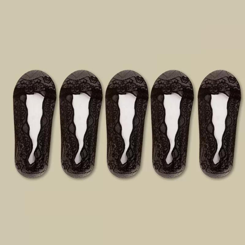Socken Damen Haussocken Unsichtbare Bootssocken Netzspitze Dünn Kurz Rutschfest Kühl Sexy Atmungsaktiv