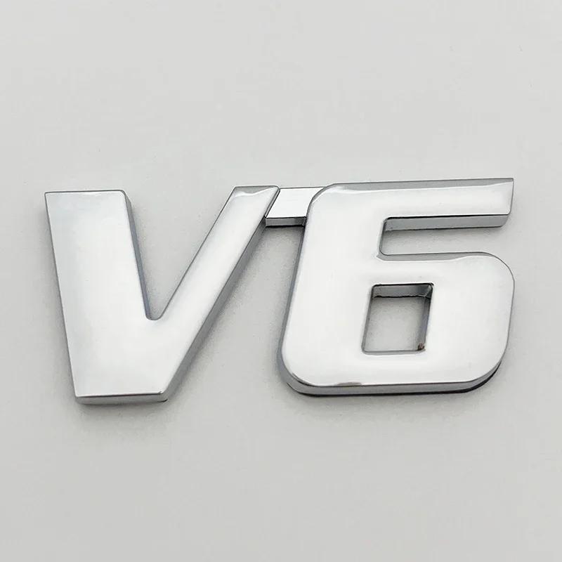 3D Metalinis V6 V8 Logotipas Automobilio Variklio Ekranas Emblema Ženklelis Lipdukai Dekoratyviniai Lipdukai Toyota BMW Benz Honda Mazda Automobilių Aksesuarai