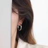 BF CLUB 925 Silver Earrings For Women Trendy Gold Circle Earring Jewelry Prevent Allergy Party Accessories