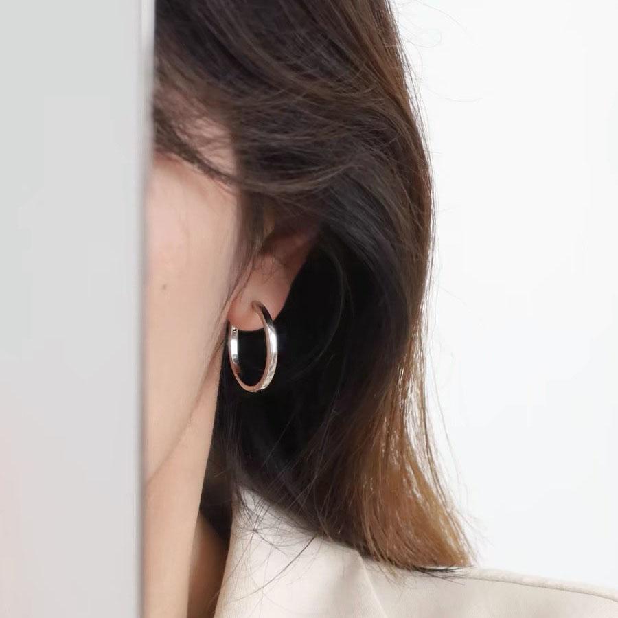 BF CLUB 925 Silver Earrings For Women Trendy Gold Circle Earring Jewelry Prevent Allergy Party Accessories