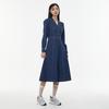 LAP Open Collar Pocket Line Long Denim Dress Aq1Do261