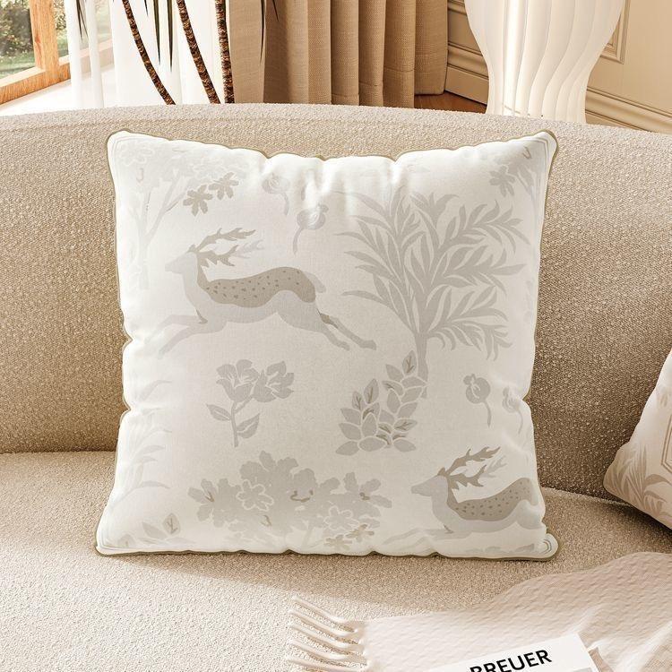 Plant flowerelk sofapillow cover living room cushion cover bed and breakfast decoration lunch break bay window square pillowcase