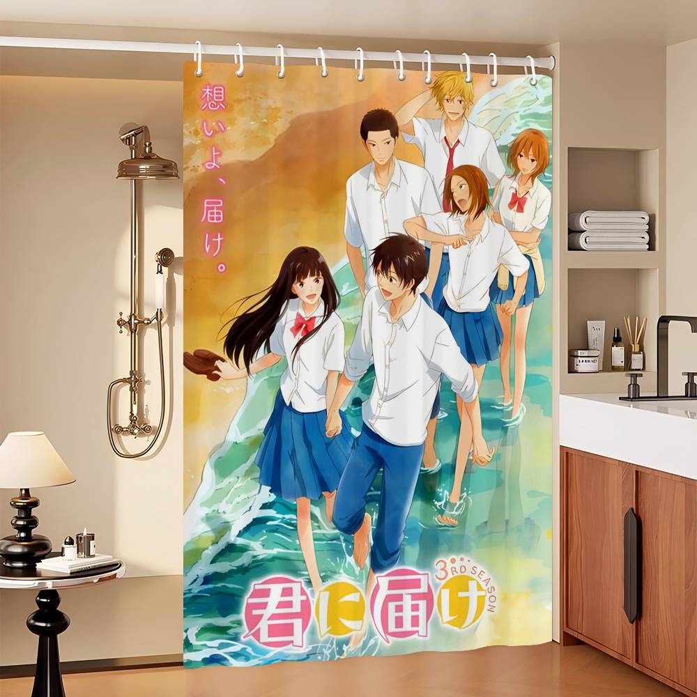 Kimi Ni Todoke Anime Anime 1Pc Printed Shower Curtain Waterproof Washable With 12 Hooks Bathroom Shower Home Use