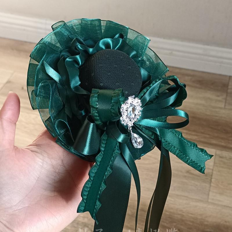 Green Lolita Top Hat Lolita Hairpin Small Cute Item Gift Stars Headband Bow Headgear Hair Clip Hair Accessories