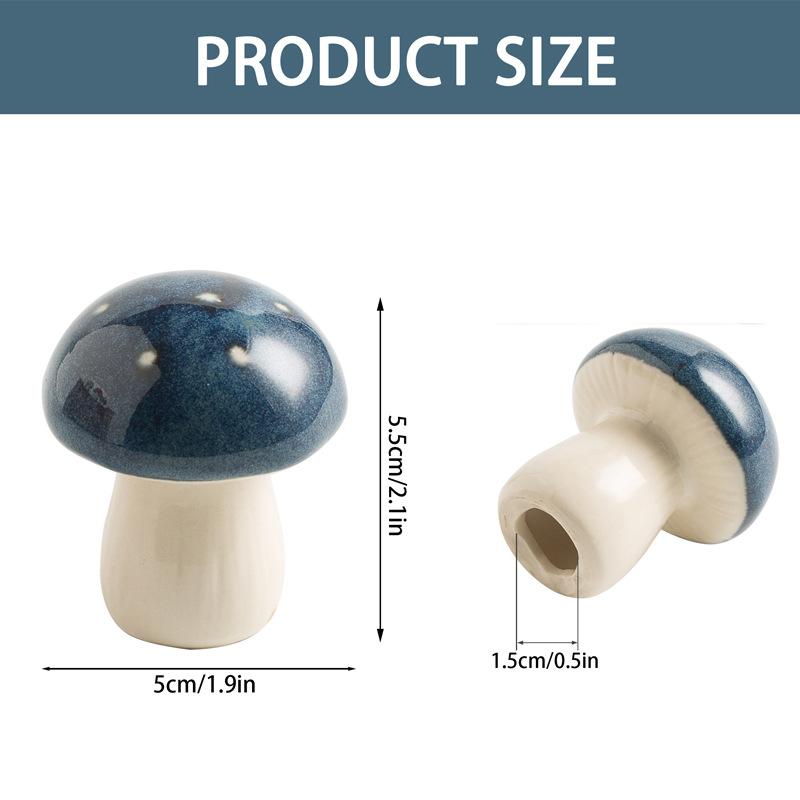 Creative Mushroom-Shaped Ceramic Handicrafts Office Desktop Ornament Home Entrance Decorative Ornament Tea Pet Screw Cap