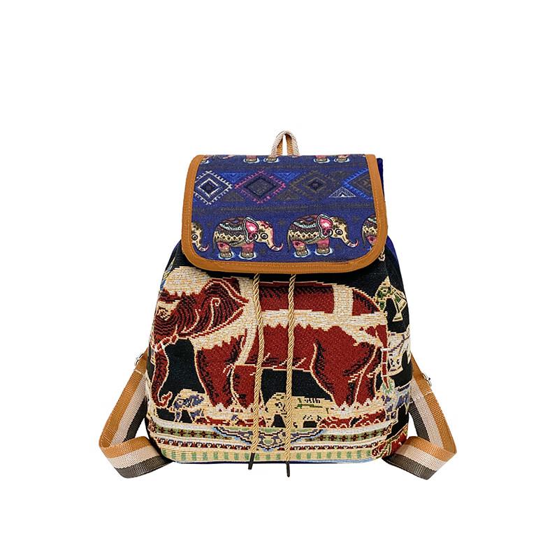 

Women s Jacquard Canvas Drawstring Backpack