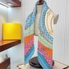 90cm Silk Scarf Women Large Shawls Belt Chain Printed Stoles Square Bandana Luxury Kerchief Hijab Scarf Female Foulards