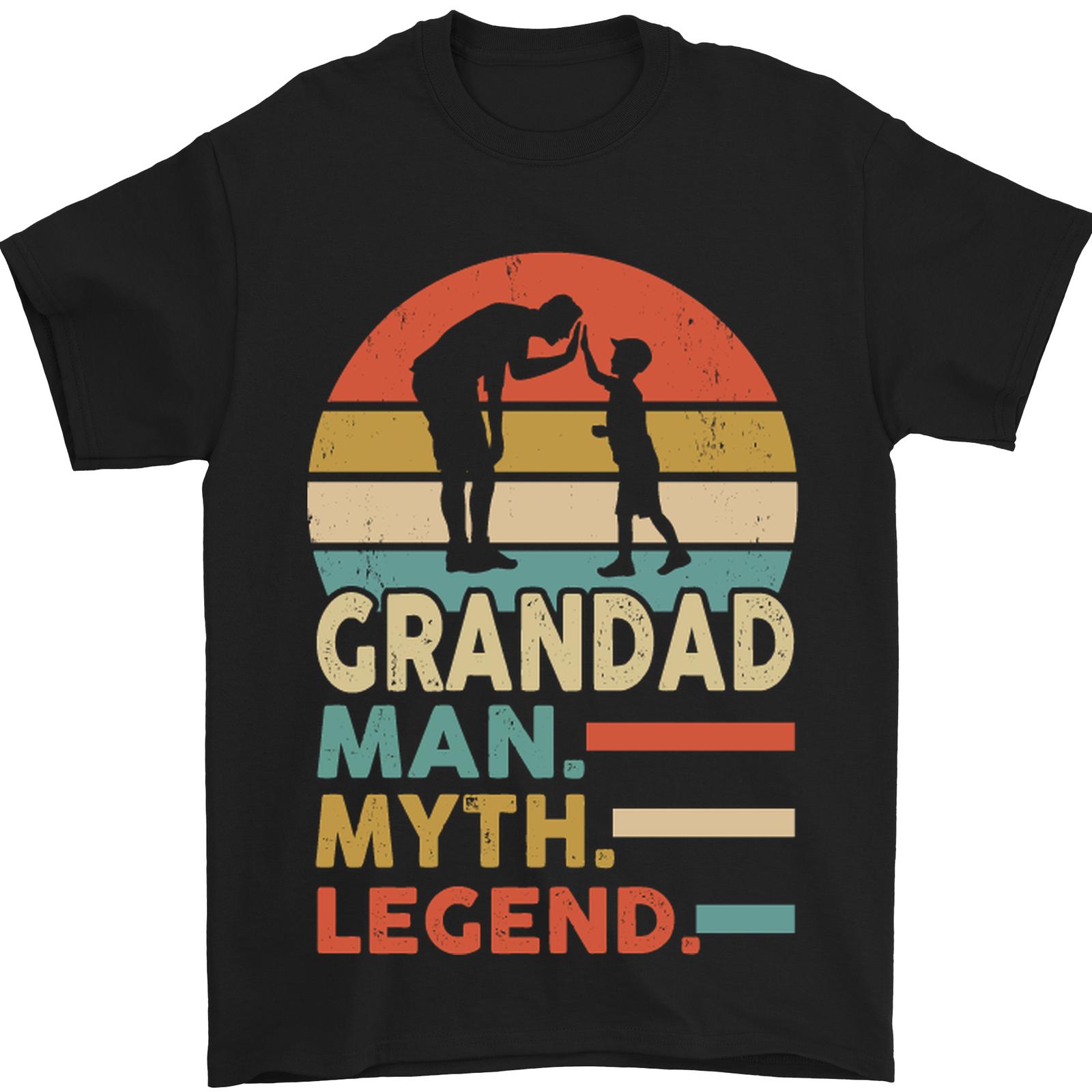 Grandpa man myth legend fun Father s Day men s t-shirt 100% cotton- XXXXL