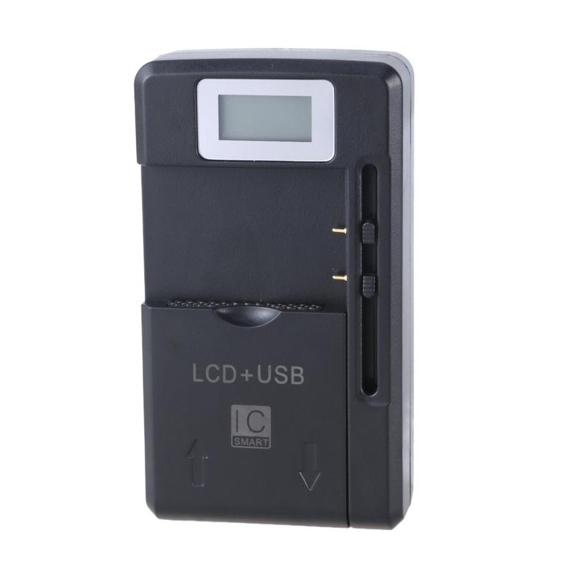 LCD Display Wall Travel Charger Support USB Double Output for Mobile Phone Camera Battery Fast Charging Dock
