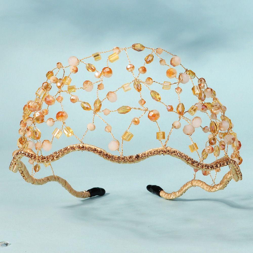 Handmade Sparkling Rhinestone Tiara Elegant Headbands Bride Hair Bands  Birthday