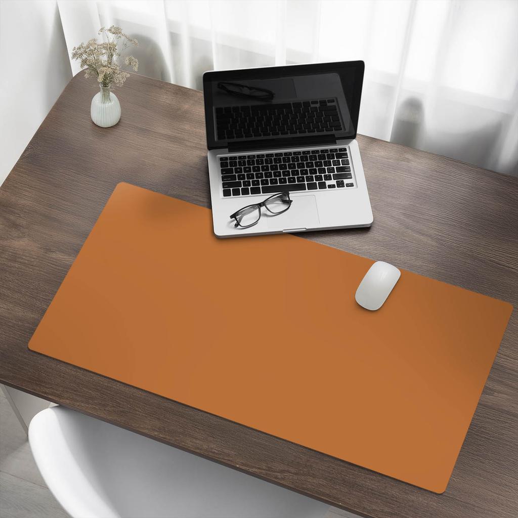 Elegant Decorative Desk Pad Color Orange 100X50 Cm