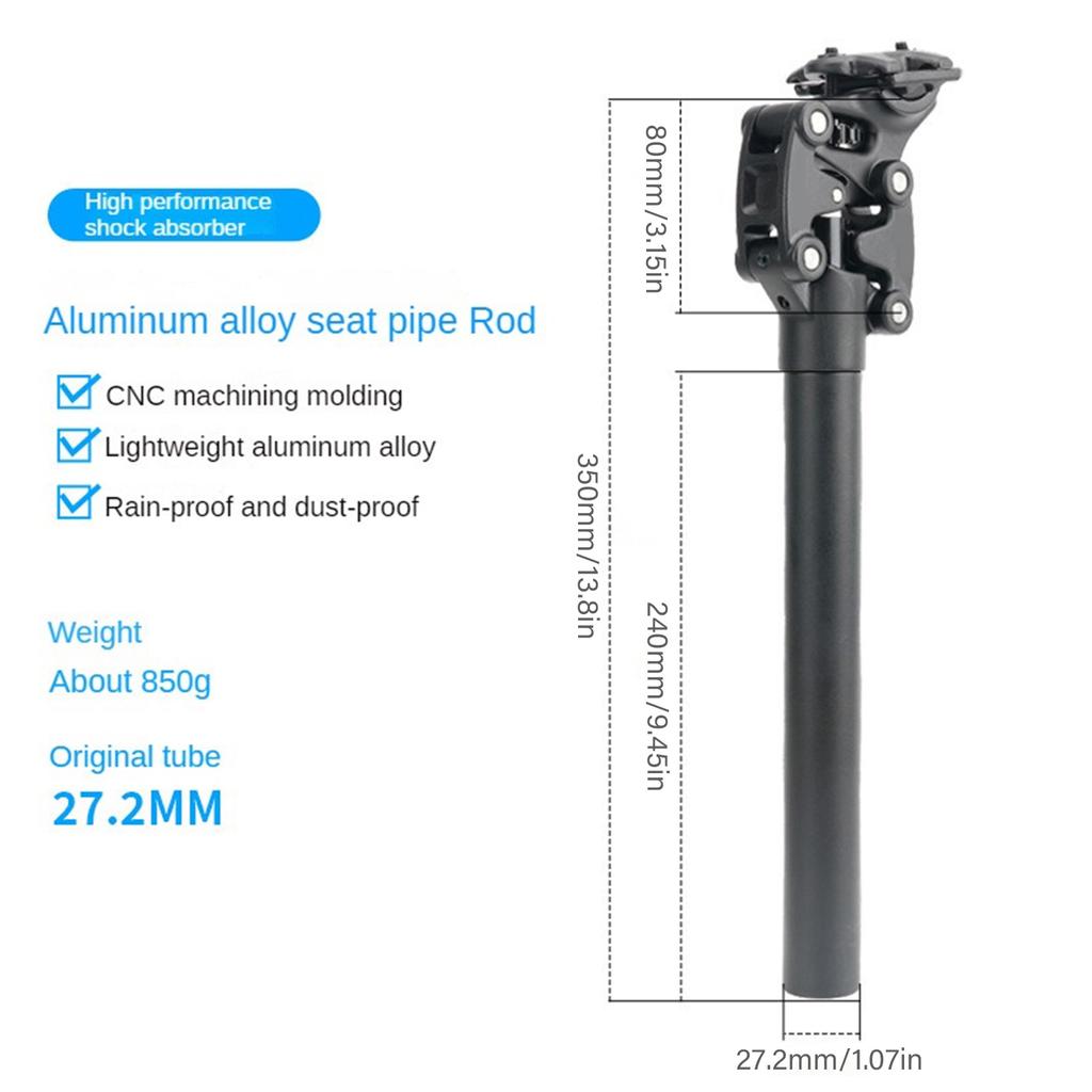Aluminum Alloy Mountain Bikes Seatpost with Shock Absorption Mountain Bicycles Suspension Seatpost Seat Tube for Riding