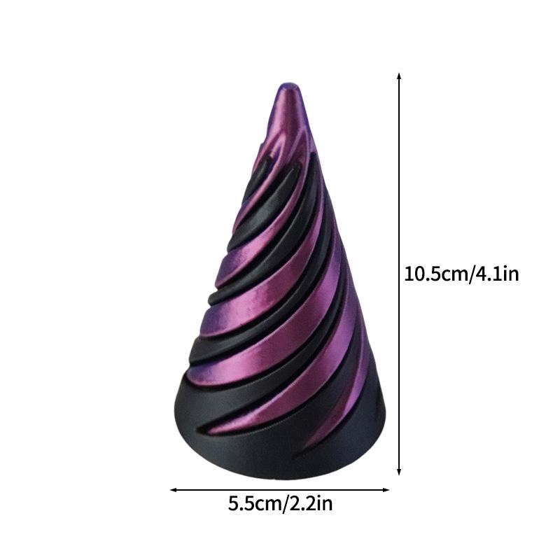 Rotating Pyramid 3D Printed Spiral Cone Three-dimensional Pyramid Desktop Figure Home Decoration Desk Accessories