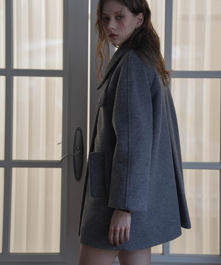 Deheve Wool Double Half Coat [Gray]