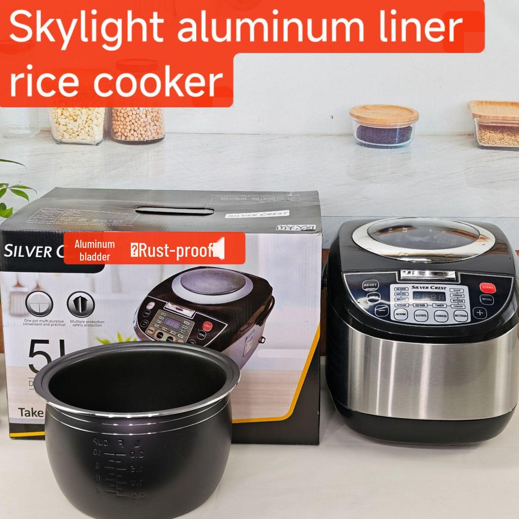 Pentola Elettrica per Riso da 5L: Intelligente, Grande Capacità con Timer di Prenotazione, Standard UK/UE.