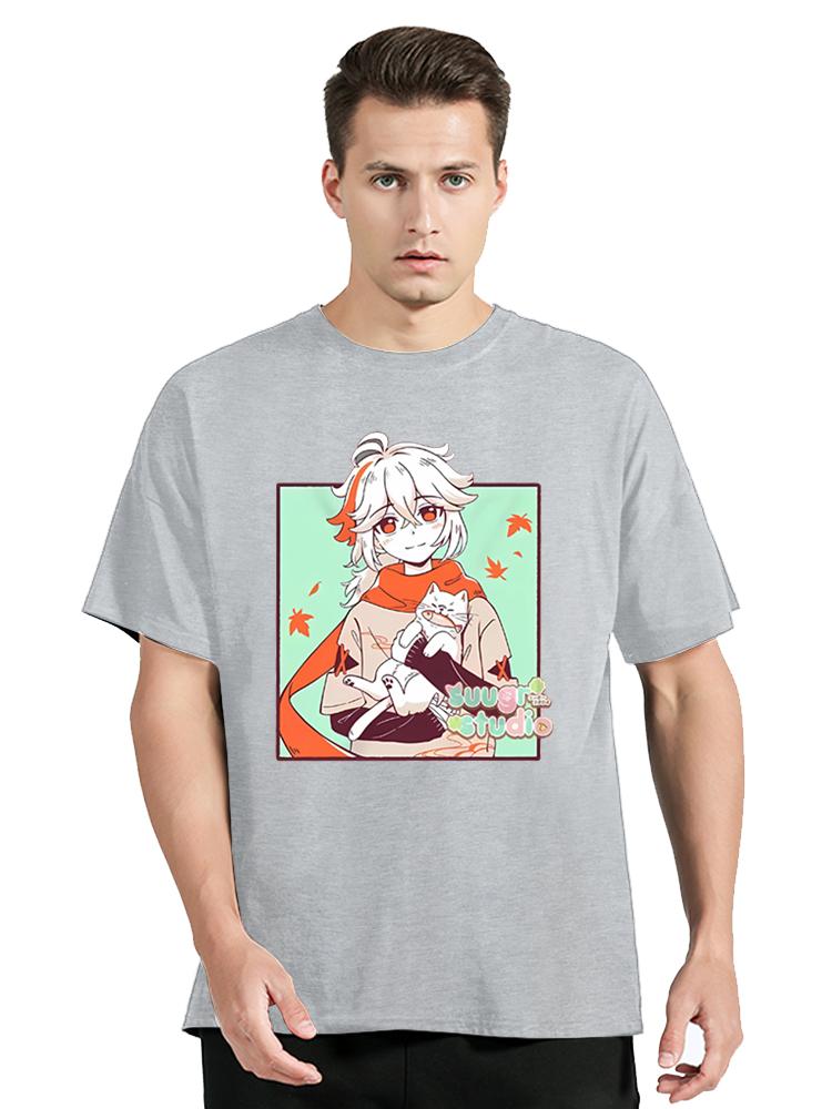 Genshin Impact Kaedehara Kazuha Graphics T Shirt Men Women Harajuku Fashion T-shirt Oversized Tshirt Cotton Unisex Tees Clothing