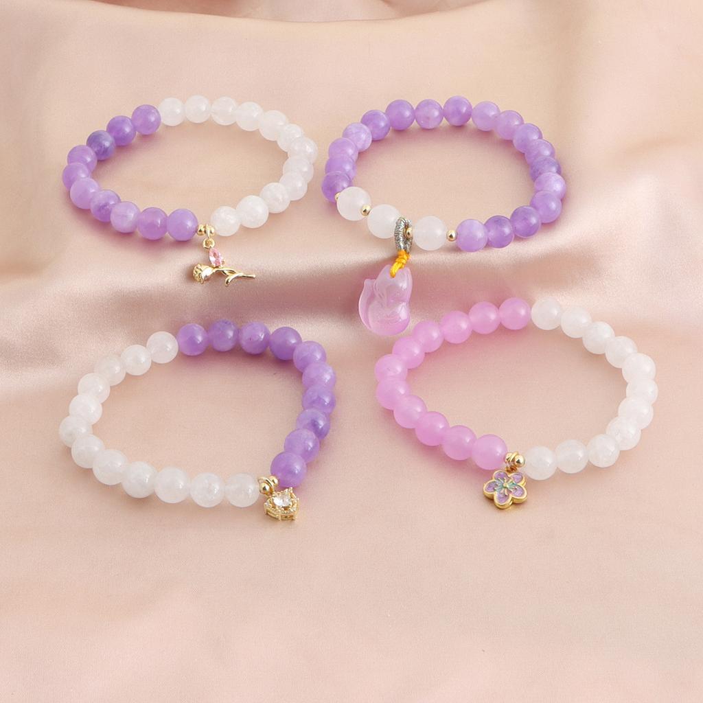 Natural amethyst bracelet, chalcedony lychee frozen flower Fengjiu bracelet, girlfriend jewelry, versatile national style