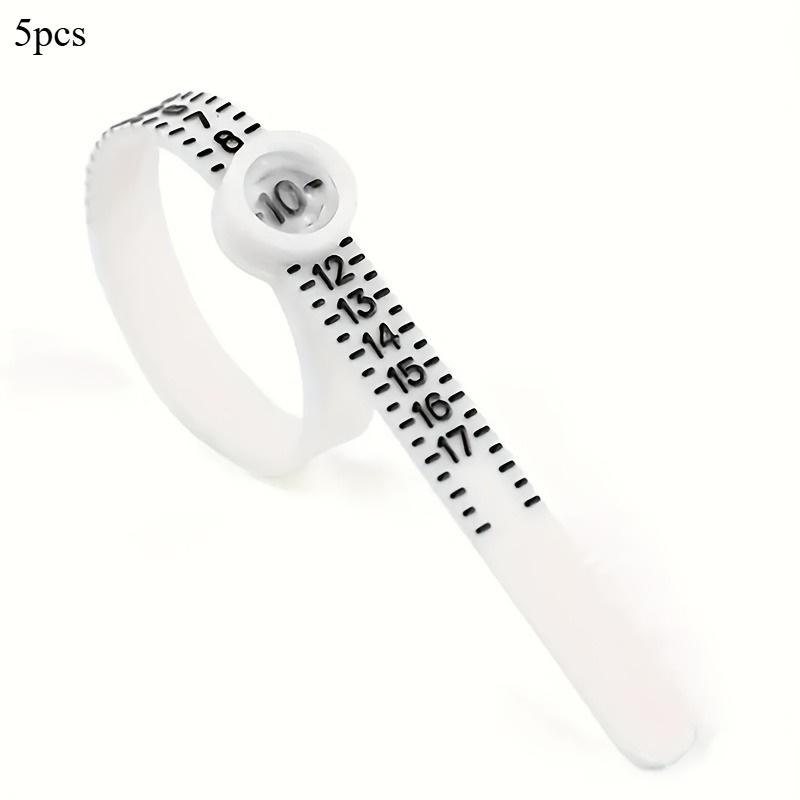 

5pcs/set Easy-to-Use Ring Sizer Tool - Reusable Finger Measuring Gauge, US Sizes 1-17, Perfect for Online Jewelry Shopping (White)