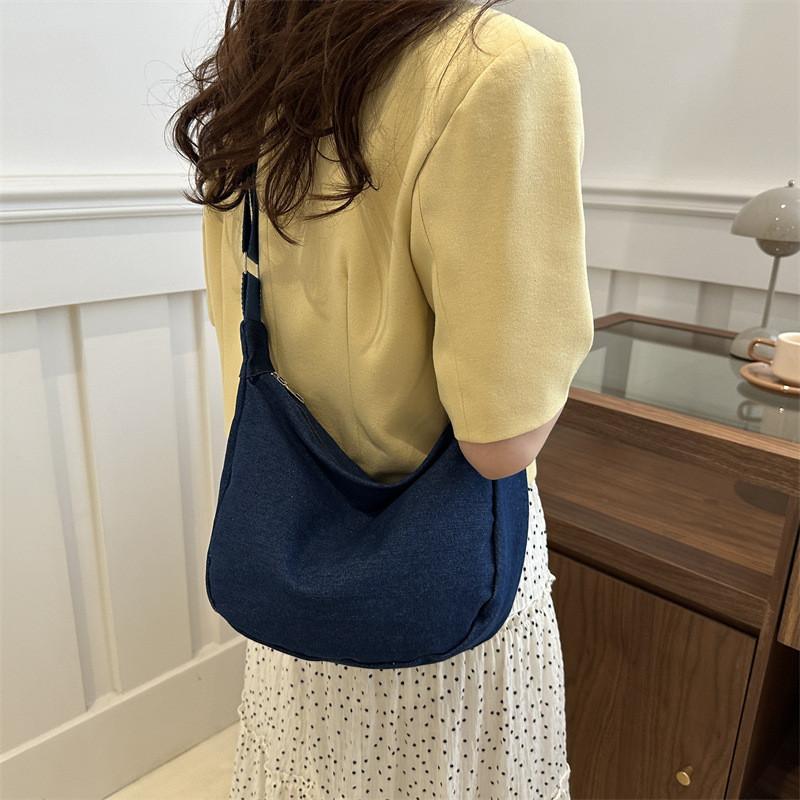 Bolso Cruzado de Lona de Moda, Bolso de Hombro Grande y Elegante para la Universidad y el Viaje Diario