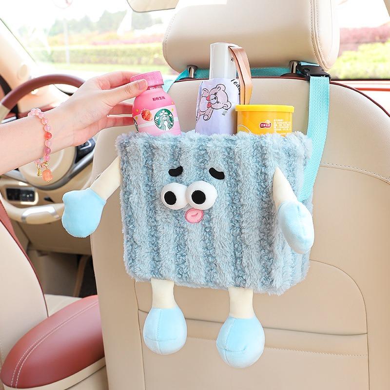 Cartoon Car Backseat Hanging Trash Bin Multifunctional Umbrella Storage Organizer
