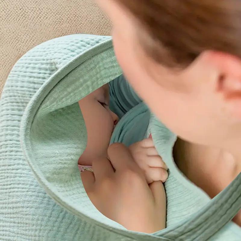 Breathable Breastfeeding Cover For Baby Breastfeeding Cotton Muslin Nursing Cover Apron Outdoor Privacy Mother Nursing Cloth