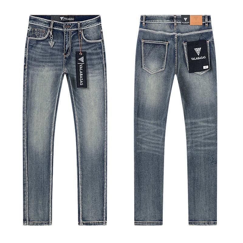 Valabasas Stil '' Retro Distressed Gewaschene Stretch Schlagjeans Herren Damen Streetwear Freizeit Hosen