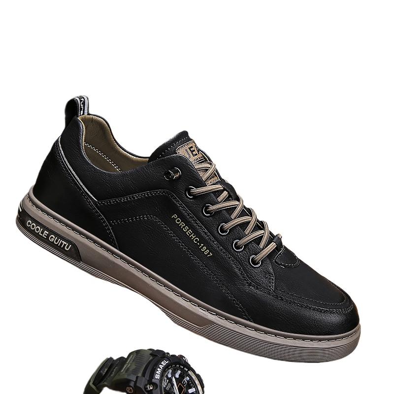 New Men's Shoes 2025 Summer Men's Casual Leather Shoes Korean Edition Trendy Sports Shoes Men's Board Shoes