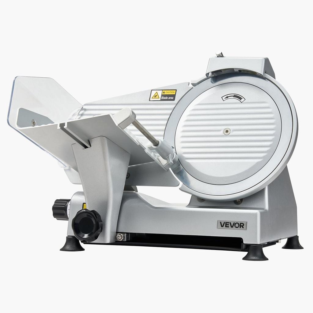 Commercial Meat Slicer, 320W Electric Deli Slicer Machine with 250 mm Sharp Blade, Meat-Slicer with 450 RPM Slicing Speed, 0-10 mm Adjustable
