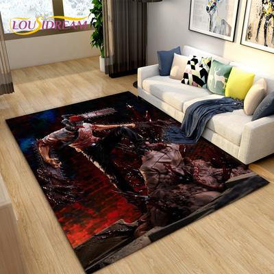 3D Anime Chainsaw Man Denji Cartoon Area Rug,Carpet Rug for Living Room Bedroom Sofa Doormat Decoration, Kids Non-slip Floor Mat