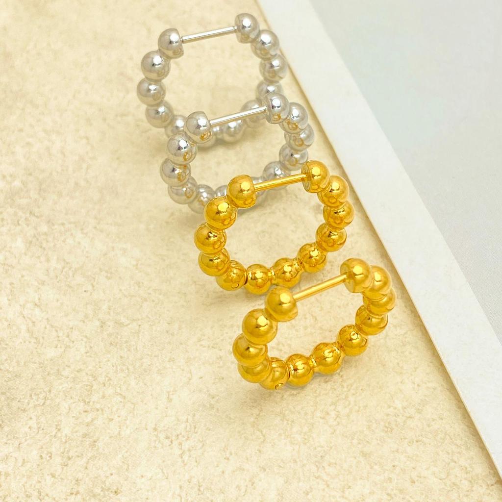 European and American Retro Geometric Titanium Steel Earrings - Minimalist, High-End Niche Design