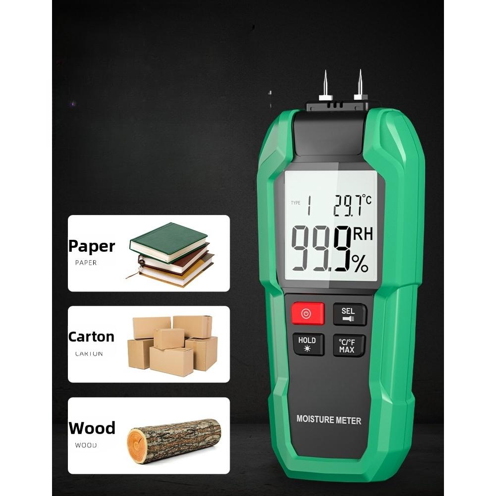 Wood Moisture Meter 0.7-100% Humidity Tester With 9 Modes For Wood Concrete Plaster Wall Building Material Detector