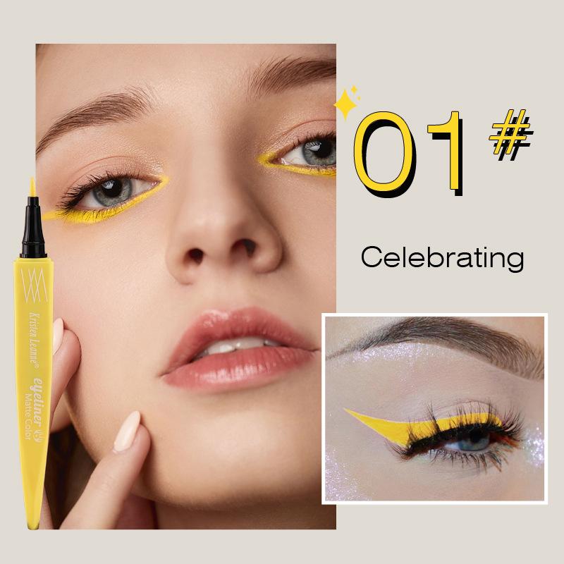 KRISTEN LEANNE Ультратонкий сердечник ручки матовый, сухой и не легко тускнеет, цветная подводка для глаз 01