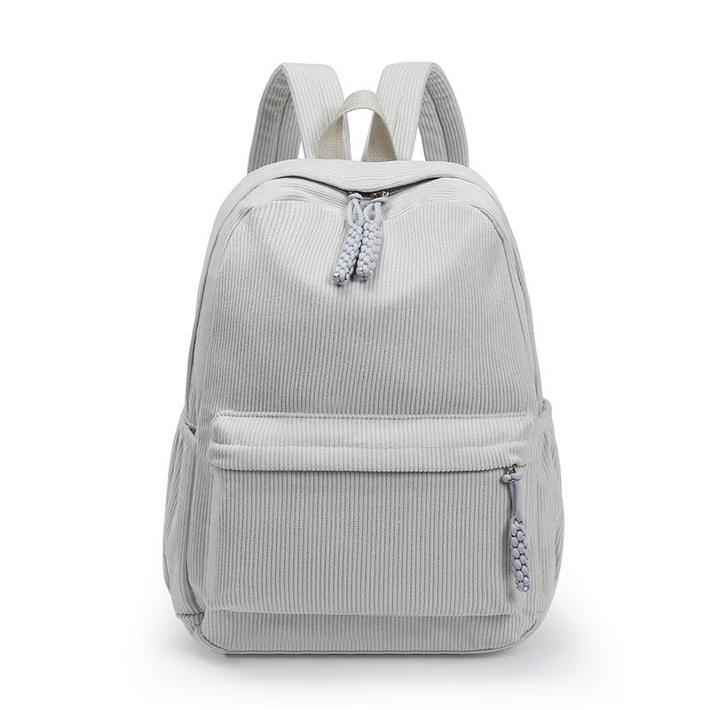 Schultasche Neuer einfarbiger Cord-Rucksack für Pendler, vielseitig, große Kapazität, Plüsch-Rucksack für Studenten, Freizeit-Reise-Tasche