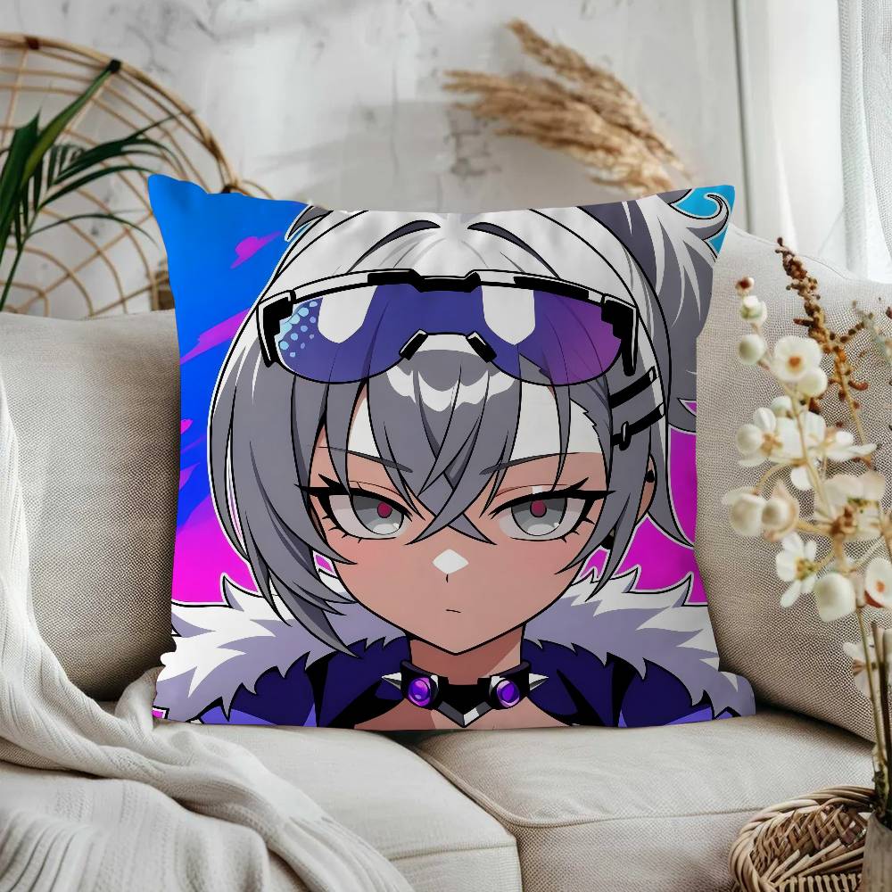 GAME Characters Silver Wolf Cushion Cover Car Throw Pillow Case For Sofa Car Christmas Gift 40x40cm 45x45cm