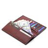 [Revetta] Stingray Leather Long Wallet, Slim Wallet, Wine Red Leather Interior, Galusha (Stingray) Leather, Black, Men's, with Coin Pocket, Genuine Le
