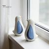 Nordic Style Blue Bird Ornament Ceramic Figurine, Decorative Ornament, Modern Minimalist Tabletop Decorations for Living Room Sculpture Bedroom Shelf