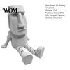 Moai Statue Model 3D Printed Action Figure, Movable Joints Articulated Easter Island Poseable Desktop Statues Rock Sculpture, Mini Desk Toy