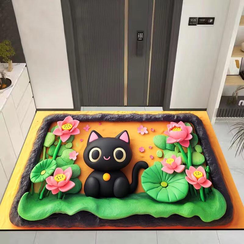 3D Cartoon Schattige Kat Vloerkleed Tapijt voor Woonkamer Kinderkamer Mat Sofa Deurmat Vloerkleed Woondecoratie Antislip Zachte Mat Cadeau