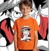 One Piece Luffy Anime Print Cotton T Shirt for Boys and Girls Kids Summer Casual Short Sleeve Soft Breathable Top