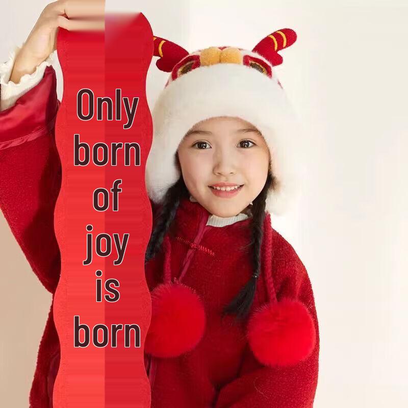 NHZHIW Year of the Dragon Warm Ear Flap Hat with Dragon Horns