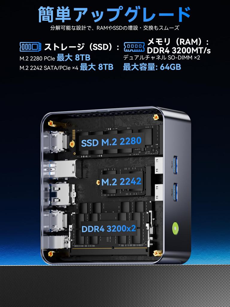 GMKtec Mini PC s Intel Core i7 12700H 32GB DDR4 RAM 1TB NVMe Mini Stolní Počítač s Iris XE Triple 4K WiFi M3 Ultra (14 jader/20 vláken, 4.7