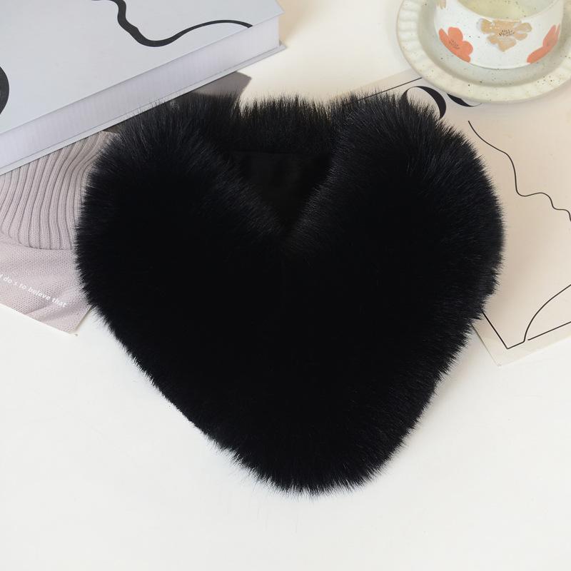 High-End Faux Fox Magnetic Neck Gaiter Winter Plush Light Luxury Scarf Men Women Thickened Warm Solid Color