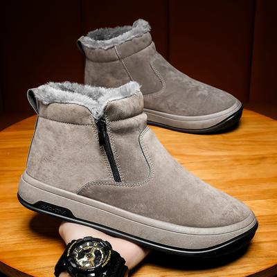 Men Cotton Shoe Plush Platform Winter Ankle Boots Cold Resistant Warm High Short Boot Solid Zapatilla De Hombre Bota Masculina