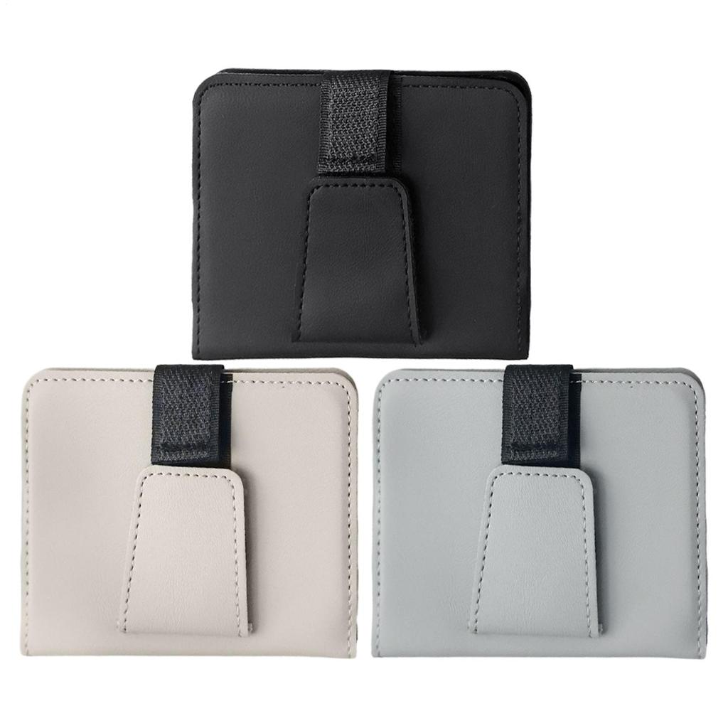 Pu Leather Car Sunshade Card Clip Sun Visor Organizer Multi-Pocket Holder Clip Panel Interior Sunglasses Storage Clip