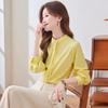 Teluoman Women's New Chinese Style Long Sleeve Mandarin Collar Shirt
