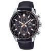 Edifice 100 Meters Waterproof Date Week Display Quartz Movement Genuine Leather Strap Men Watches Black EFR-574BL-1AV