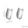 Black Awn Black Stone Hoop Earrings for Women