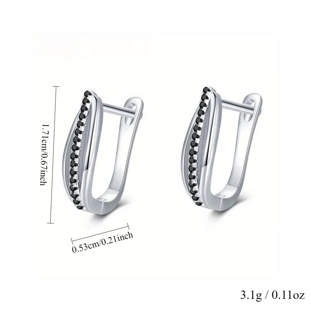 Black Awn Black Stone Hoop Earrings for Women