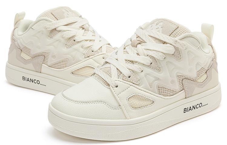 Men's Sneakers Kappa Mid top Skateboard Shoes Unisex Winter White